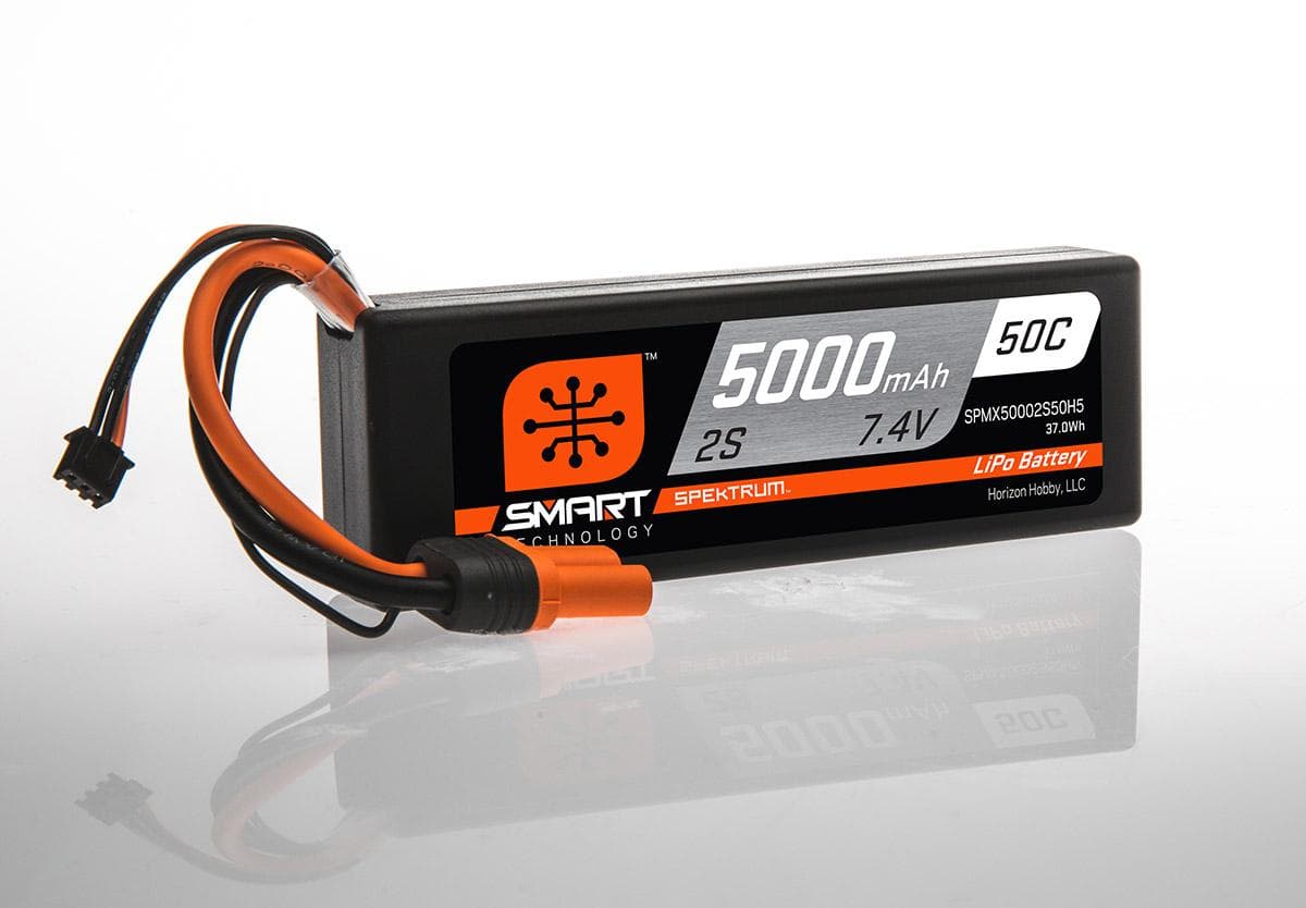 Spektrum Batterie LiPo smart hardcase 7.4V 5000mAh 2S 50C Prise IC5