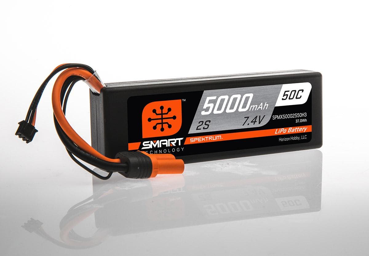 Spektrum Batterie LiPo smart hardcase 7.4V 5000mAh 2S 50C Prise IC3