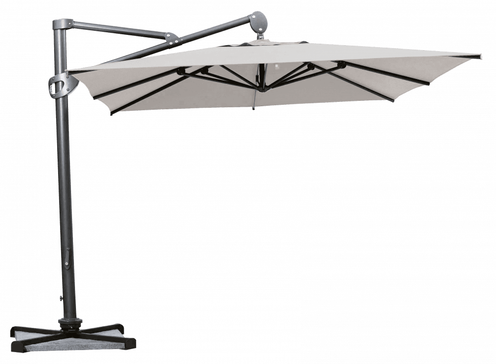 Parasol déporté Helios résistant au vent Carré 300x300 Acrylique sunbrella premium Marble | La Maison du Parasol