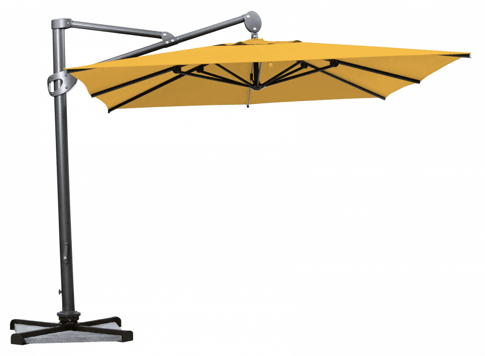 Parasol déporté Helios résistant au vent Carré 300x300 Acrylique latimacryl Jaune | La Maison du Parasol