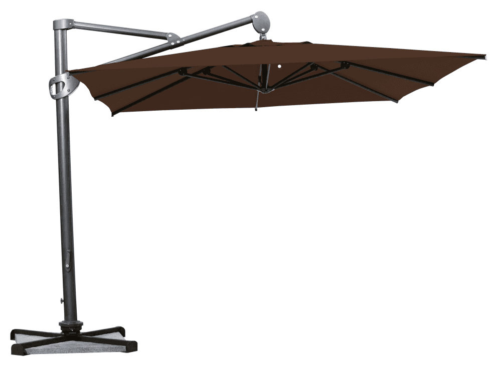 Parasol déporté Helios résistant au vent Carré 300x300 Acrylique latimacryl Chocolat | La Maison du Parasol